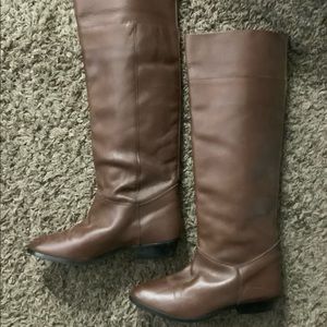 Brown leather boots knee high vintage